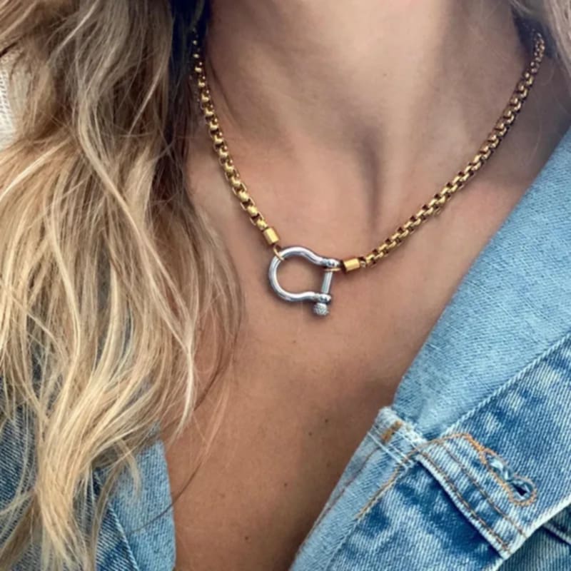 Two-Toned Herradura Necklace