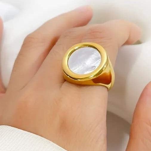 Gold Pearl Ring